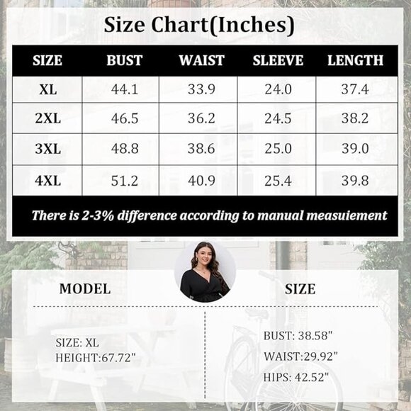 Women's Plus Size 3XL Long Sleeve Wrap V Neck Tie Waist A Line Dress Burgundy - Picture 7 of 11